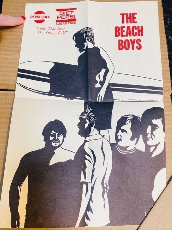 The Beach Boys 1969 Poster Original Collectible Other - 1969 The Beach Boys Concert Poster Authentic Manhattan College NY Silhouette Art
